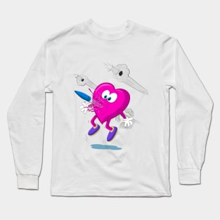 Cartoon Broken Heart. Long Sleeve T-Shirt